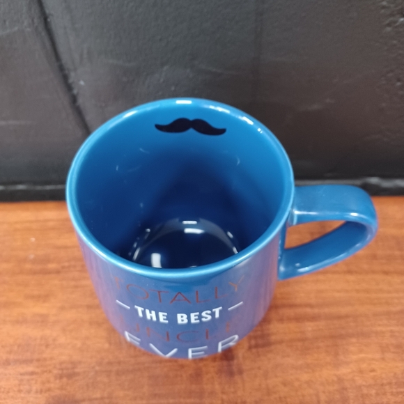 Vintage INDIGO Statement Coffee Mug Teacup Totally the Best Uncle Ever Blue Gold - Picture 3 of 9